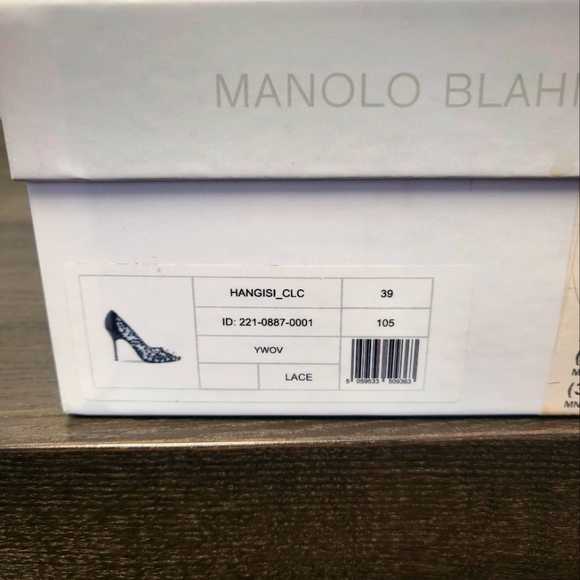 Manolo Blahnik Hangasi 105 Blue Lace - Picture 7 of 10
